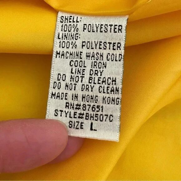 2 for $30 Lacoste Unisex Yellow Sportswear Wind Jacket Oversized Zipper SZ L - Picture 5 of 12